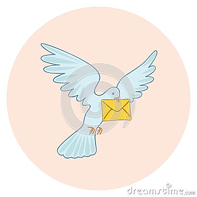 Post pigeon. Vector illustration. Homer. Vector Illustration