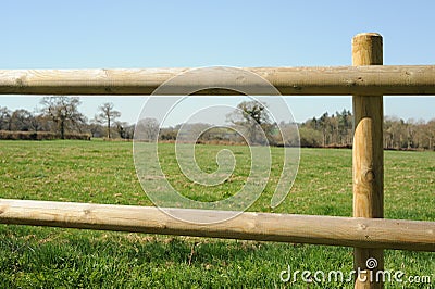 Post and rail Fence Stock Photo