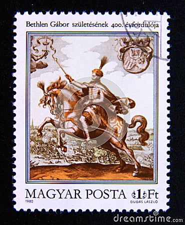 Postage stamp Hungary 1980. Gabor Bethlen Editorial Stock Photo