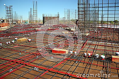 Post-Tension Concrete formwork Stock Photo