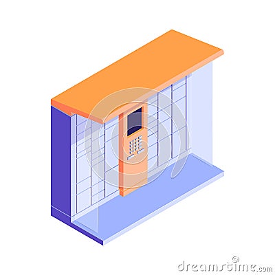 Post Terminal Icon Cartoon Illustration