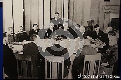 The post-war meeting Editorial Stock Photo