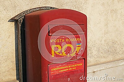 Posta Romana old mail box Editorial Stock Photo