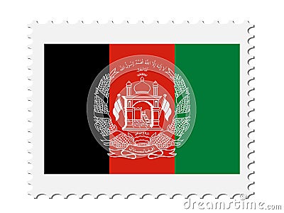 Postage Stamp With Afghanistan Flag Vector illustration Eps 10 Vector Illustration