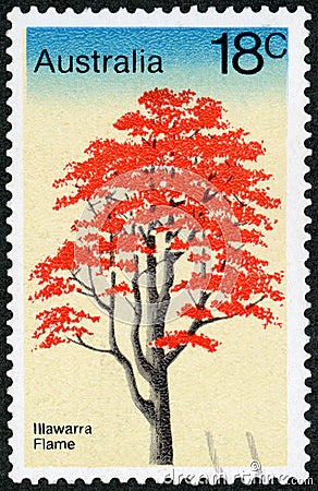 Postage stamp - Australia Editorial Stock Photo