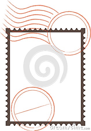 Postage Stamp Frame Vector Illustration