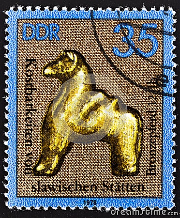 Postage stamp German Democratic Republic Editorial Stock Photo