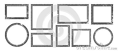 Postage stamp grunge empty frame set postmark Vector Illustration