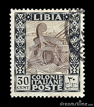 Postage stamp printed by Libya Editorial Stock Photo