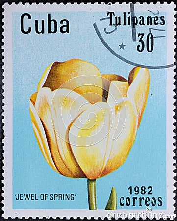 Postage stamp Republic of Cuba Editorial Stock Photo