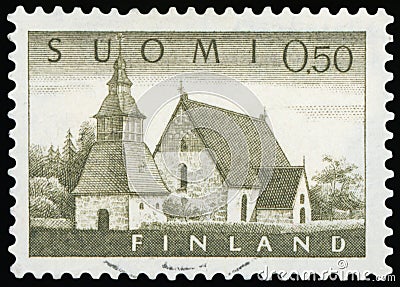 Postage Stamp - Suomi Editorial Stock Photo