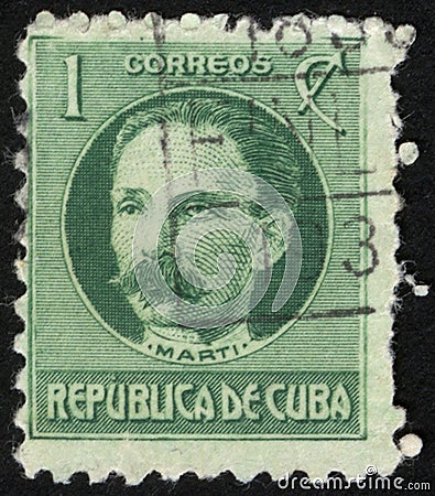 Postage stamps of the Republic of Cuba. Editorial Stock Photo