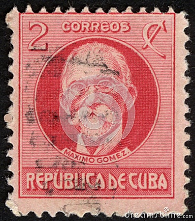 Postage stamps of the Republic of Cuba. Editorial Stock Photo