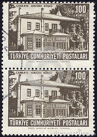 Postage stamps of the Republic of Turkey is offset printing Postal Telegraph and Telephone institutions. Editorial Stock Photo