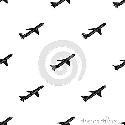 Postal aircraft.Mail and postman single icon in black style vector symbol stock illustration web. Vector Illustration