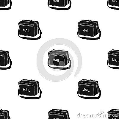 Postal bag.Mail and postman single icon in black style vector symbol stock illustration web. Vector Illustration