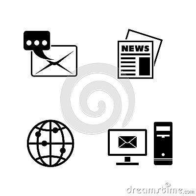 Postal Communication. Simple Related Vector Icons Vector Illustration