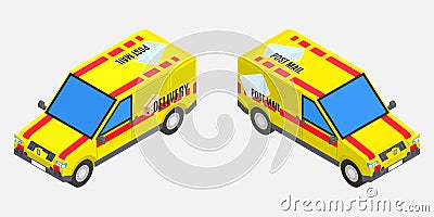 Postal isometric transport.stock image Cartoon Illustration