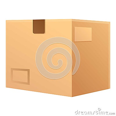 Postal parcel icon, cartoon style Vector Illustration