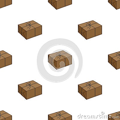 Postal parcel.Mail and postman pattern icon in cartoon style vector symbol stock illustration web. Vector Illustration