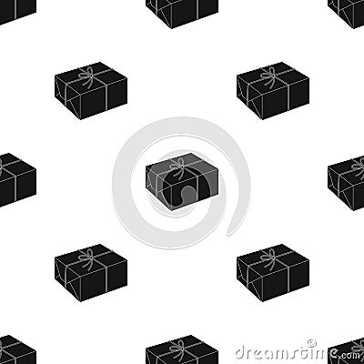 Postal parcel.Mail and postman single icon in black style vector symbol stock illustration web. Vector Illustration