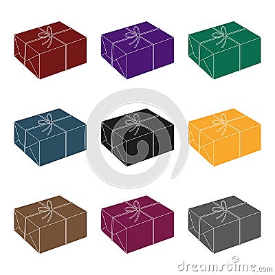 Postal parcel.Mail and postman single icon in black style vector symbol stock illustration web. Vector Illustration