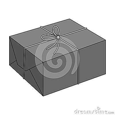 Postal parcel.Mail and postman single icon in monochrome style vector symbol stock illustration web. Vector Illustration