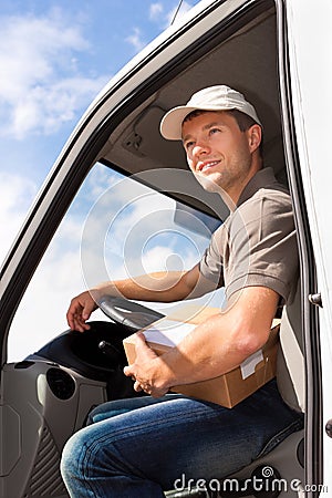 Postal service - delivery of a package Stock Photo