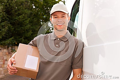 Postal service - delivery of a package Stock Photo