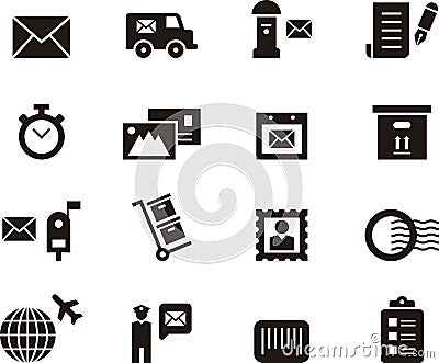 Postal Service icons Vector Illustration