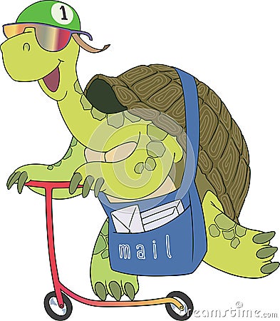Postal tortoise character Vector Illustration