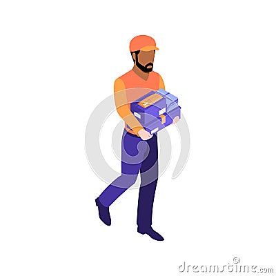 Postal Worker Icon Cartoon Illustration