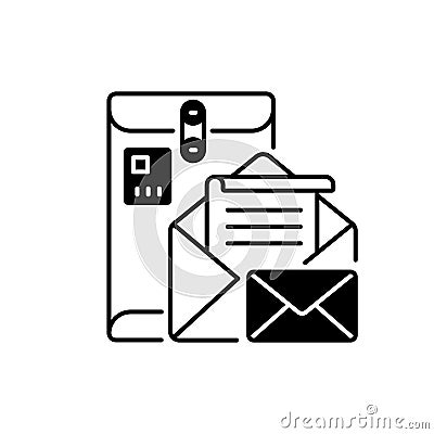 Postbox black linear icon Vector Illustration