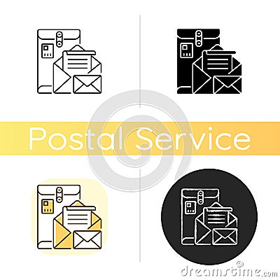 Postbox chalk white icon Vector Illustration
