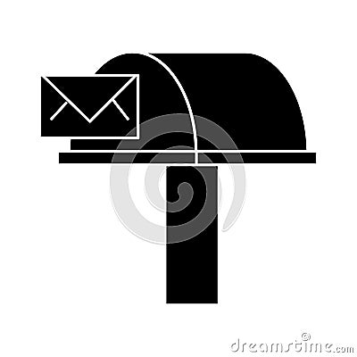 Postbox, email delivery icon, vector illustration, sign on isolated background Vector Illustration