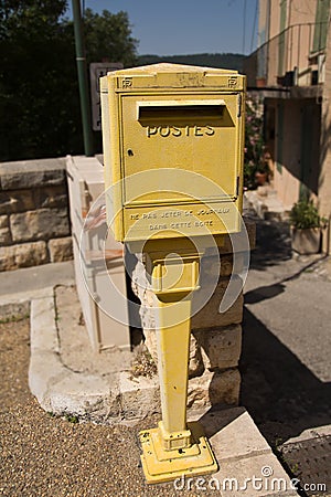 Postbox in France Editorial Stock Photo