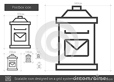 Postbox line icon. Vector Illustration