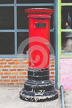 Postbox red vintage Stock Photo