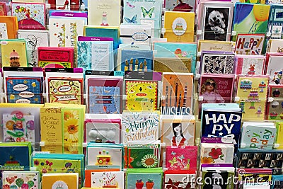 Postcard greeting cards Editorial Stock Photo