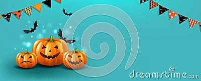 Postcard Halloween And Bats And Mint Background Vector Illustration