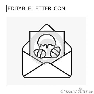 Postcard line icon Vector Illustration