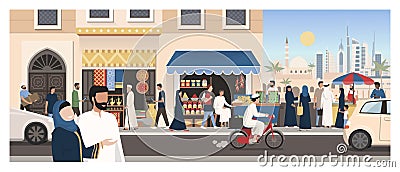 Postcard from Middle East Vector Illustration