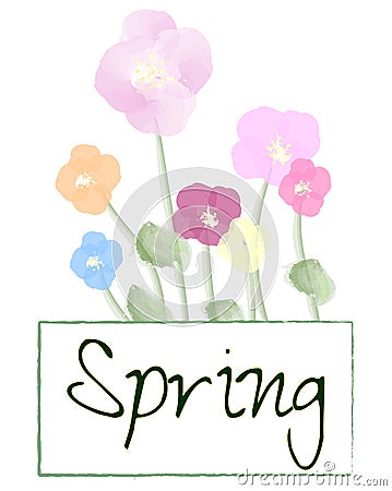 postcard with multicolored watercolor colors spring mood Stock Photo