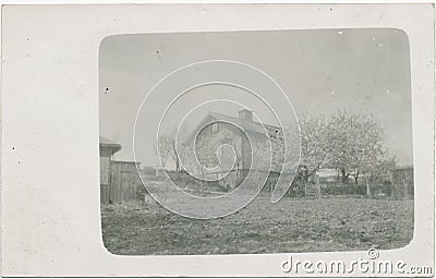 Postcard printed in Sweden shows, small house, circa 1924 Editorial Stock Photo