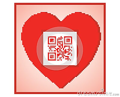 Postcard with qr code i love you Vector Illustration