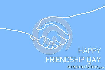 Postcard with shakes hands Vector Illustration