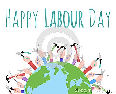 Postcard to the Day of Labour. Vector Illustration