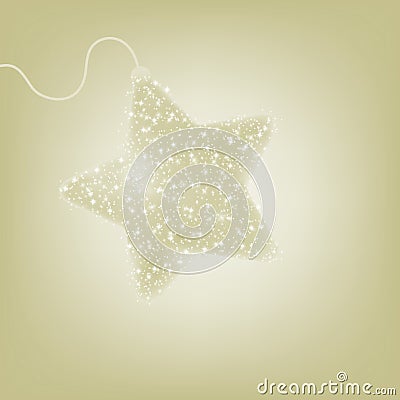 Postcard with a twinkling elegant star. EPS 8 Vector Illustration