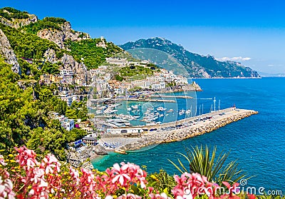 Postcard view of famous Amalfi Coast, Campania, Italy Stock Photo