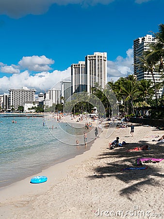 Postcard from Waikiki Honolulu Hawaii Editorial Stock Photo